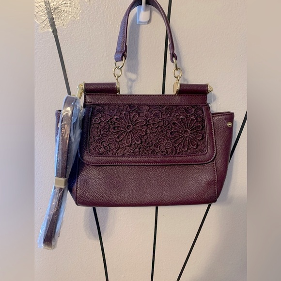 Charming Charlie Deep Purple Tote W Crossbody Strap NWT - Picture 3 of 10